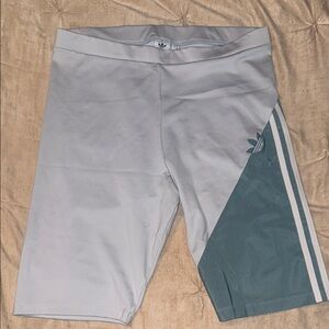 Adidas Light Gray and Dark Teal Athletic Shorts